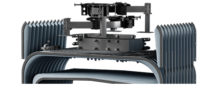Energieführung einer Straßenbahn in der Detailansicht.