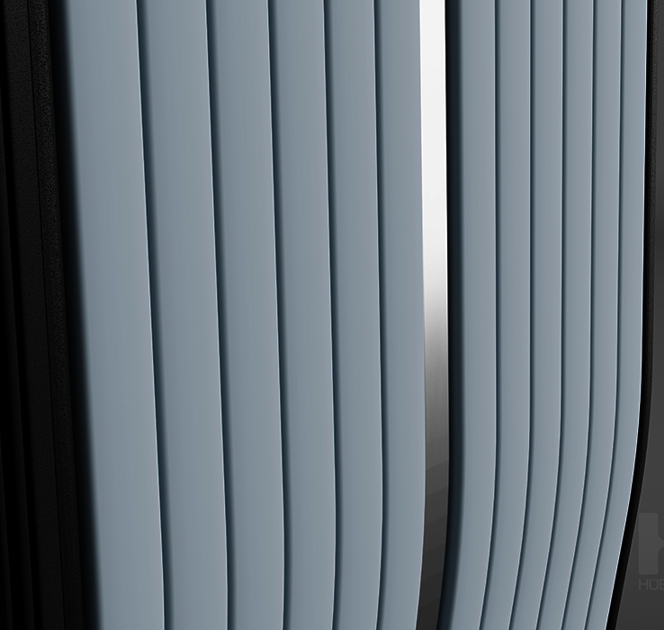 Detailansicht des Fairings eines Übergangsystems für Hochgeschwindigkeitszüge.