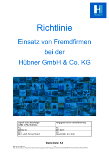 HÜBNER Auftragsbedingungen für Fremdfirmen