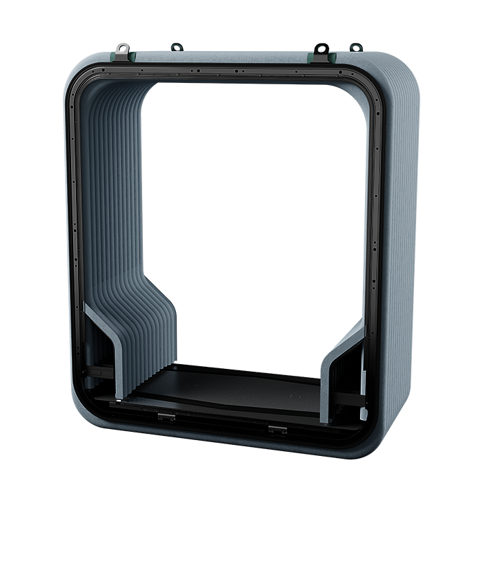 Übergangssystem einer Regionalbahn in der kompletten Ansicht.