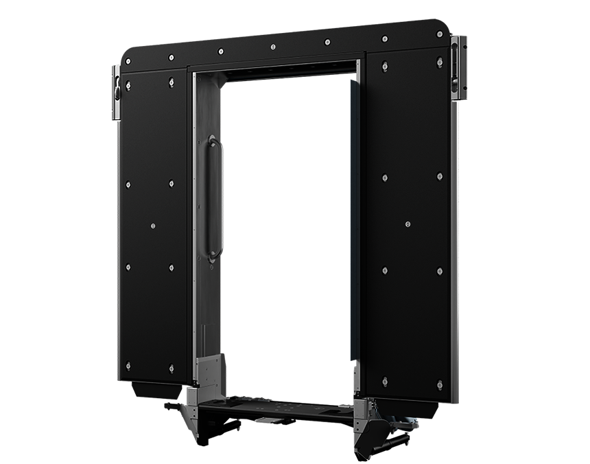 Übergangssystem für einen Reisezugwagen in der kompletten Frontansicht.