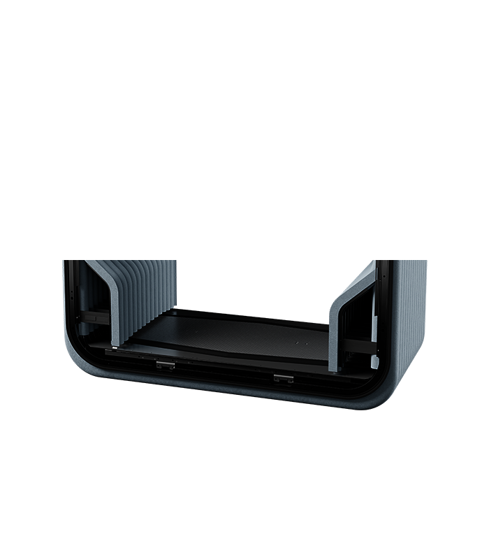 Detailansicht des Brückemsystems bei einem Übergangssystem eines Regionalzuges.