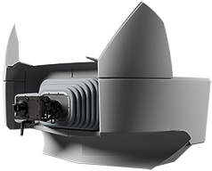 Rendering des HÜBNER FrontAdd-System im konvexen Design.